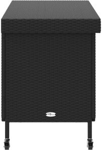 Skrzynia ogrodowa vidaXL Skrzynia ogrodowa z kółkami, czarna, 110x55x73 cm, polirattan 5