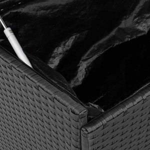 Skrzynia ogrodowa vidaXL Skrzynia ogrodowa z kółkami, czarna, 110x55x73 cm, polirattan 8