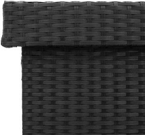 Skrzynia ogrodowa vidaXL Skrzynia ogrodowa z kółkami, czarna, 110x55x73 cm, polirattan 10