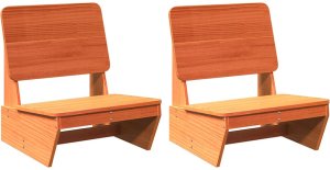 vidaXL Krzesła ogrodowe 2 szt. Wosk Brązowy Drewno lite Sosna 2