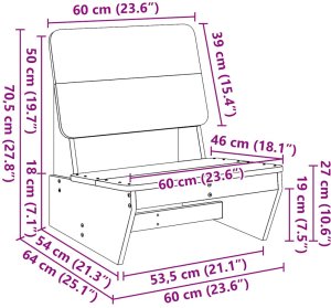 vidaXL Krzesła ogrodowe 2 szt. Wosk Brązowy Drewno lite Sosna 10