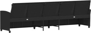 vidaXL Sofa ogrodowa 5-osobowa z poduszkami Czarny polirattan 6