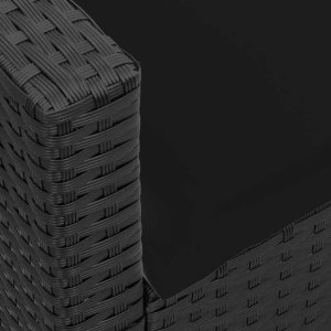 vidaXL Sofa ogrodowa 5-osobowa z poduszkami Czarny polirattan 8