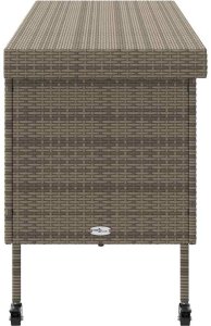 Skrzynia ogrodowa vidaXL Skrzynia ogrodowa z kółkami, szara, 160x55x75 cm, polirattan 5