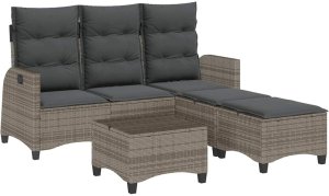 vidaXL 3-częściowy zestaw ogrodowy z poduszkami w kształcie litery L 2