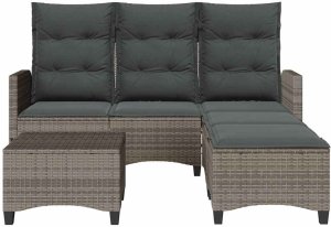 vidaXL 3-częściowy zestaw ogrodowy z poduszkami w kształcie litery L 4