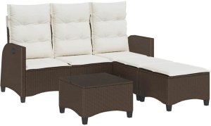 vidaXL 3-częściowy zestaw ogrodowy z poduszkami w kształcie litery L 2