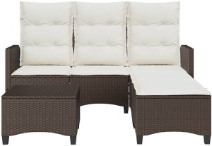 vidaXL 3-częściowy zestaw ogrodowy z poduszkami w kształcie litery L 4