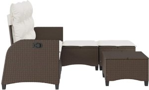 vidaXL 3-częściowy zestaw ogrodowy z poduszkami w kształcie litery L 5