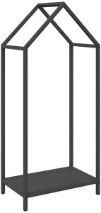 Drewutnia vidaXL Stojak na drewno opałowe, czarny, 40x25x90 cm 2