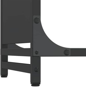 Drewutnia vidaXL Stojak na drewno opałowe czarny 90x28x90 cm 8