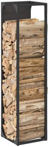 Drewutnia vidaXL Stojak na drewno opałowe, czarny, 25x25x100 cm 4