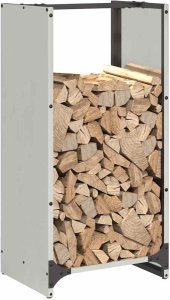 Drewutnia vidaXL Stojak na drewno opałowe 40x30x80 cm Stal nierdzewna (864235 VidaXL) 4
