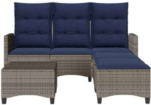 vidaXL 3-częściowy zestaw ogrodowy z poduszkami w kształcie litery L 4