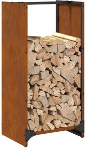 Drewutnia vidaXL Stojak na drewno opałowe 40x30x80 cm Stal nierdzewna 4