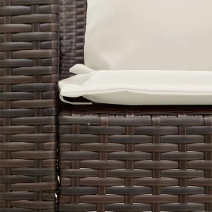 vidaXL Sofa ogrodowa z poduszkami Brązowy polirattan 6