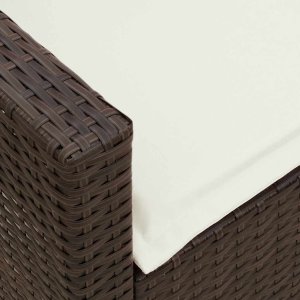 vidaXL Sofa ogrodowa z poduszkami Brązowy polirattan 7