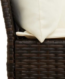 vidaXL Sofa ogrodowa z poduszkami Brązowy polirattan 8