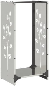 Drewutnia vidaXL Stojak na drewno opałowe 40x30x80 cm Stal nierdzewna 2