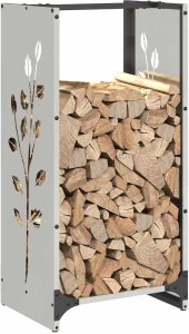 Drewutnia vidaXL Stojak na drewno opałowe 40x30x80 cm Stal nierdzewna 4