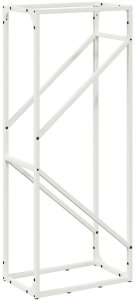 Drewutnia vidaXL Stojak na drewno opałowe, biały, 40x25x100 cm 7