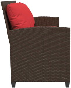 vidaXL Sofa ogrodowa 5-osobowa z poduszkami Brązowy polirattan 5