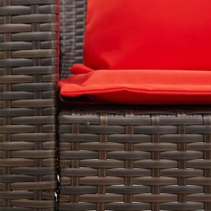 vidaXL Sofa ogrodowa 5-osobowa z poduszkami Brązowy polirattan 7