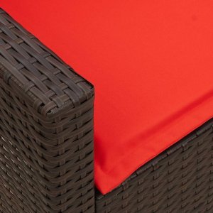 vidaXL Sofa ogrodowa 5-osobowa z poduszkami Brązowy polirattan 8