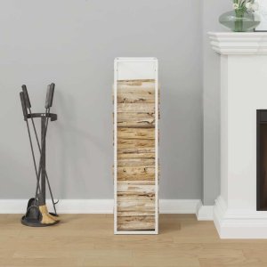 Drewutnia vidaXL Stojak na drewno opałowe, biały, 25x25x100 cm 3