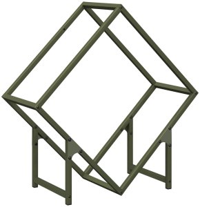Drewutnia vidaXL Stojak na drewno opałowe Oliwkowo-zielony 60x25x60 cm 2