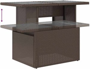 vidaXL 6-cz. zestaw mebli z poduszkami, brązowy, polirattan i akacja 8