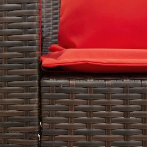 vidaXL Sofa ogrodowa z poduszkami Brązowy polirattan 6