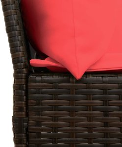 vidaXL Sofa ogrodowa z poduszkami Brązowy polirattan 8