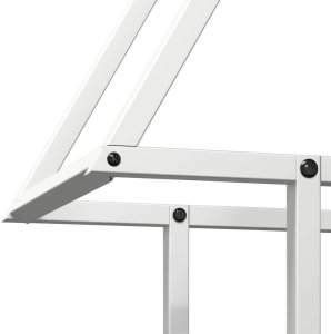 Drewutnia vidaXL Stojak na drewno opałowe, biały, 50x25x60 cm 7