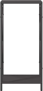 Drewutnia vidaXL Stojak na drewno opałowe czarny 34x25x70 cm 5