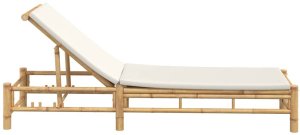 vidaXL Leżak z poduszkami, 55x199x30 cm, bamboo 5