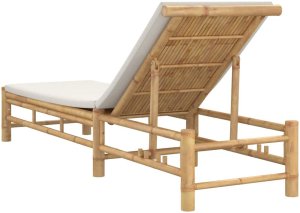 vidaXL Leżak z poduszkami, 55x199x30 cm, bamboo 6