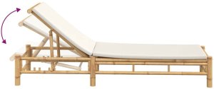 vidaXL Leżak z poduszkami, 55x199x30 cm, bamboo 7