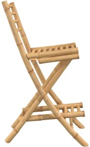 Hokery zewnętrzne z podnóżkami, 2 szt., składane, bambusowe 6