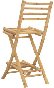 Hokery zewnętrzne z podnóżkami, 2 szt., składane, bambusowe 7