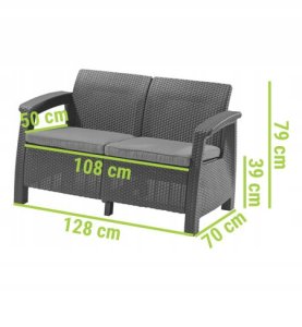Keter Corfu Love Seat Sofa 4