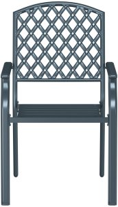 vidaXL Krzesło ogrodowe Ciemnoszare Metal Standardowy Trwałe 5