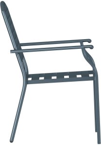 vidaXL Krzesło ogrodowe Ciemnoszare Metal Standardowy Trwałe 6
