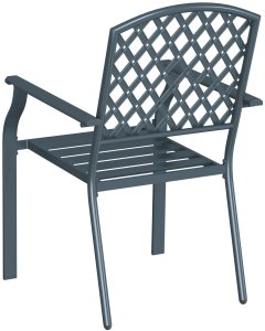 vidaXL Krzesło ogrodowe Ciemnoszare Metal Standardowy Trwałe 7