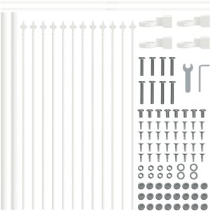 vidaXL Ogrodzenie ogrodowe Białe Stal malowana proszkowo Standardowy 4