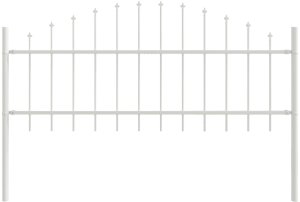 vidaXL Panel ogrodzeniowy z architektonicznym szpikulcem Biały Stal Średni 2