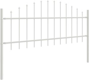 vidaXL Panel ogrodzeniowy z architektonicznym szpikulcem Biały Stal Średni 3