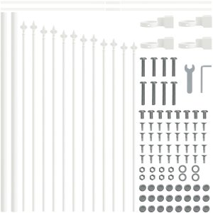 vidaXL Panel ogrodzeniowy z architektonicznym szpikulcem Biały Stal Średni 4