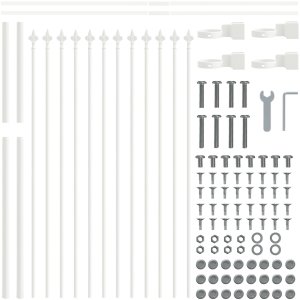 vidaXL Płot ogrodowy Biały Metal 1,7 m x 1 m Trwały 4