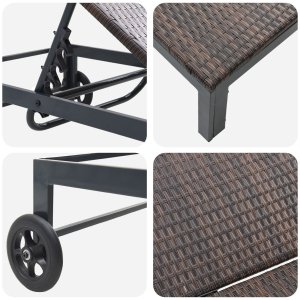 vidaXL Brązowy Metal Standardowy Regulowane Podłokietniki 5